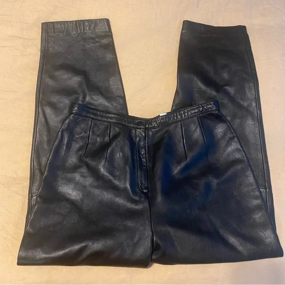 VTG New Zealand Lambskin High Rise Leather Pants- size 16 - Picture 2 of 7